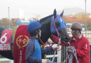Mari Daemul, see here after his KRA Cup Classic win, was back in the winner's circle today
